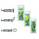 NOBEX TASSELLO ACCIAIO MINI C/GANCIO 6X25 10PZ MMA/GC-B - blister da pz.10