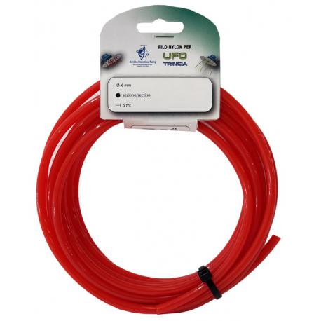 FILO UFO RED NYLON TONDO D 6MM BL 5M