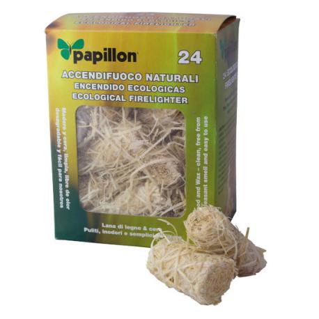 PAPILLON ACCENDIFUOCO ECOL PAGL LEGNO/CERA(32 CUB)
