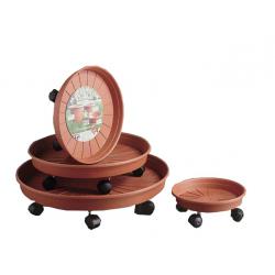 SOTTOVASO CON RUOTE TERRACOTTA D.28 MAX60KG