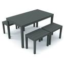 TAVOLO SAMOA + 4 SEDUTE SIMILWOOD BIANCO SET