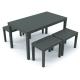 TAVOLO SAMOA + 4 SEDUTE SIMILWOOD BIANCO SET