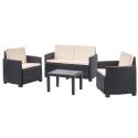 TAVOLO SAMOA + 4 SEDUTE SIMILWOOD BIANCO SET