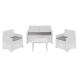 SALOTTO SIMILRATTAN ISEO DIV+2POLT+TAV BIANCO - 4 cuscini
