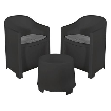 SALOTTINO RESINA LUNA 2POLTR+TAV ANTRACITE