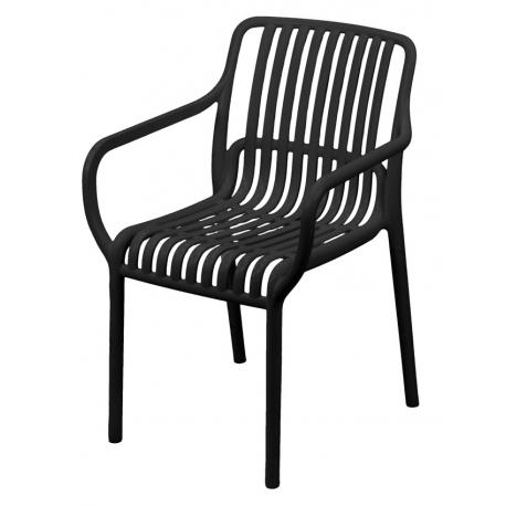 SEDIA LUISE C/BRACCIOLI IMPILABILE ANTRACITE