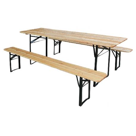 TAVOLO BIRRA ABETE 2GAMB 35KG 25MM 200X80