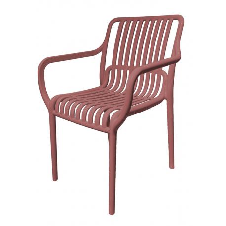 SEDIA LUISE C/BRACCIOLI IMPILABILE TERRACOT