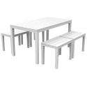 TAVOLO SAMOA + 4 SEDUTE SIMILWOOD BIANCO SET