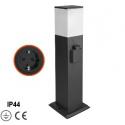 PAPILLON LAMPIONCINO QUADRATO NERO C/PRESA IP44 H 60CM