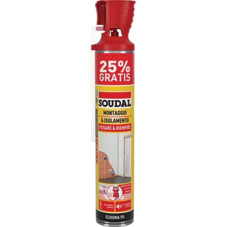 SOUDAL SCHIUMA POLIUR UNIV GENIUS GUN MAN 750+25ML - + 25ml omaggio