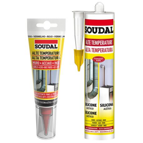 SOUDAL SILICONE ACETICO ALTA TEMP ROSSO 310ML