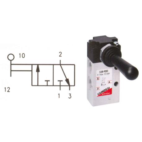 VALVOLA 338-900 COM.LEVA-3 VIE-N.C. 1/8