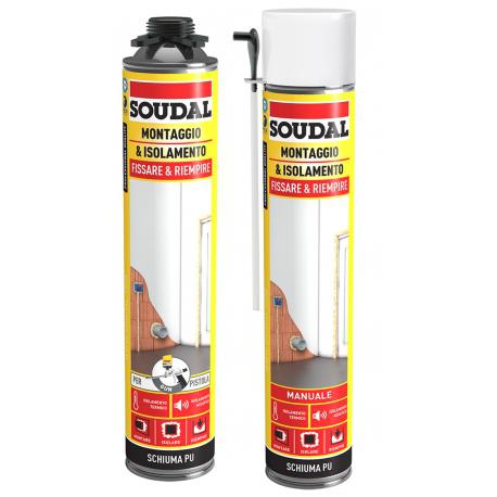 SOUDAL SCHIUMA POLIUR UNIVERS CHAMPAGNE EROGAT 750ML - manuale