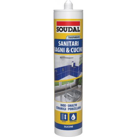 SOUDAL SILICONE ACETICO SANITARI TRASP 300ML