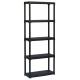 SCAFFALE POLIPROP 5 RIPIANI NERO CM70X30X175