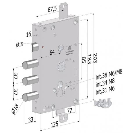 SECUREMME SECUREMME 165C SERRAT BLINDATA 125X35X203 37