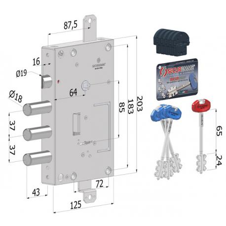SECUREMME SECUREMME 1401 SERRAT BLINDATA 125X31X203 37