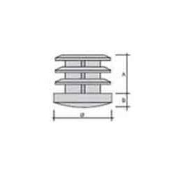 PUNTALE X INT NERO ROTONDO ALETTATO 32MM |% - A=mm.19 - B=mm.5