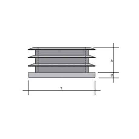 PUNTALE X INT NERO QUADRO ALETT 70X70MM |% - A=mm.25 - B=mm.6