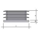 PUNTALE X INT NERO QUADRO ALETT 70X70MM |% - A=mm.25 - B=mm.6