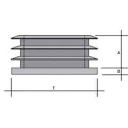 PUNTALE X INT NERO QUADRO ALETT 25X25MM |% - A=mm.20 - B=mm.6