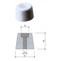 PARACOLPI TRONCOCONICI 25MM BIANCO |% - A=mm.24 - B=mm.10 - C=mm.9,5