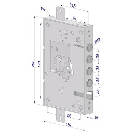 SECUREMME SECUREMME 2501 SERRAT BLINDATA 136X31X206 D28 destra
