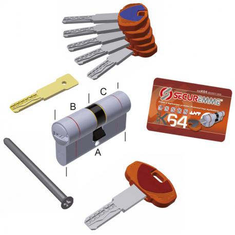 SECUREMME SECUREMME CILINDRO EUROPEO EVOK64 35-45 80MM