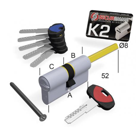 SECUREMME SECUREMME CILINDRO EU CODOLO K2 30-35 65MM