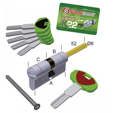 SECUREMME SECUREMME CILINDRO EU CODOLO EVK22 30-40 70MM