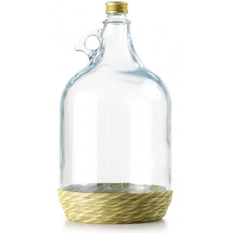 DAMA VETRO CESTO CORDA S/TAPPO VITE 3LT ===