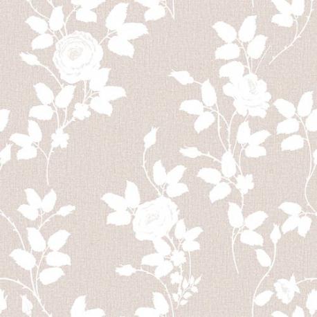 TOVAGLIATO PVC FIORI ECRU' 140CMX20M