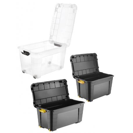 TONTARELLI CONTENITORE MAGIC 4UP C/COP+RUOTE NERO 80LT