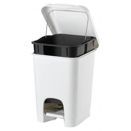 PATTUMIERA PLASTICA A PEDAL.BIANCA LT.20