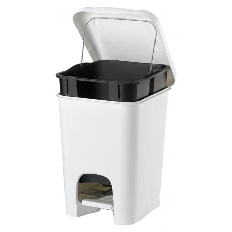 PATTUMIERA PLASTICA A PEDAL.BIANCA LT.20