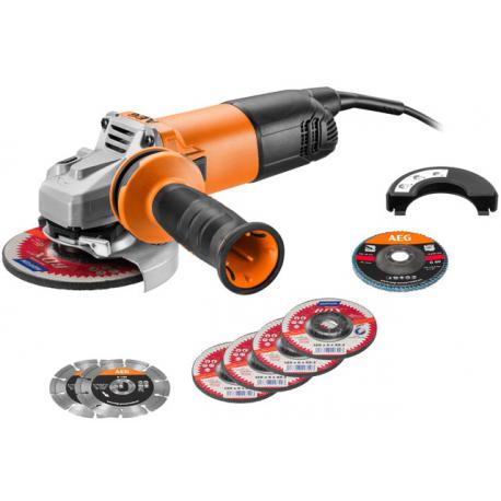 AEG SMERIGL ANG WS10-125SLK1 125MM 1000W+8 DISCHI WS10-1255LK11