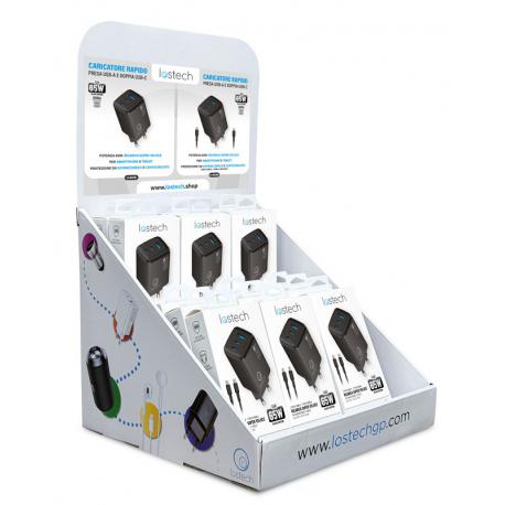 ALIMENT RAPIDI USB-A+USB-C GAN 65W ESPO 12PZ