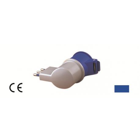 MAURER PLUS ADATT SPINA 2P+T 16A-PRESA 90°BLU MPLUS