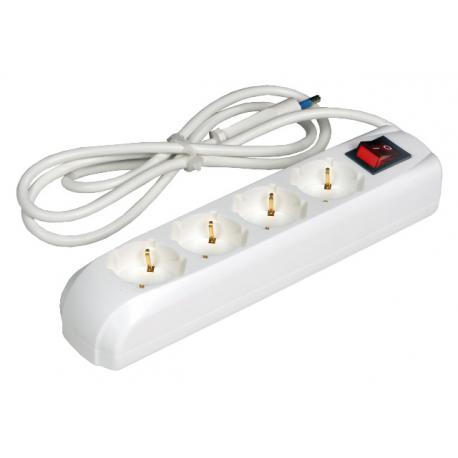 MULTIPLA 4 PRESE SCHUKO/BIP. CAVO+INT.NERA