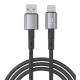 CAVO RICARICA TESSUTO USB-A USB-C NERO 1MT