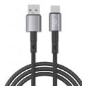 CAVO RICARICA TESSUTO USB-A USB-C NERO 1MT