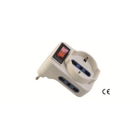 MAURER ADATTATORE 2P+T 10A 2BIP+SCH SALVASP C/INT
