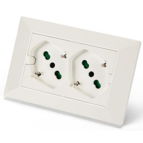 FANTON MODUL+PLACCA 2 PRESE SCHUK/BIPASSO PRECABLAT