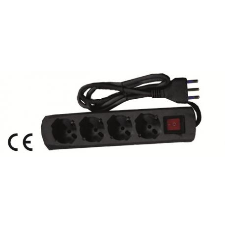 MAURER MULTIPLA 4 SCHUKO/BIPASSO CAVO+INT NERA
