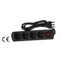 MAURER MULTIPLA 4 SCHUKO/BIPASSO CAVO+INT NERA