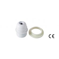 MAURER PORTALAMPADE E14 C/FILETTO+GHIERA BIANCO