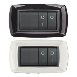 PLACCA 4 MODULI NERA MYLIFE C/ADATTATORI ECL2984N