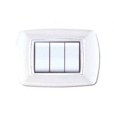 PLACCA 3 MODULI NERA MYLIFE C/ADATTATORI ECL2983N