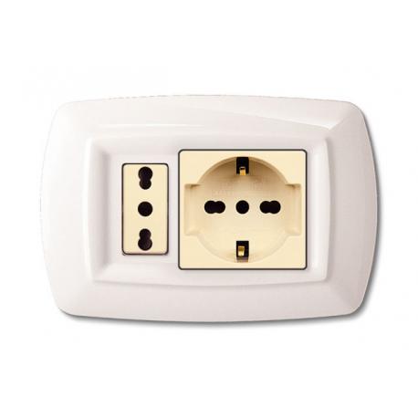 PLACCA PER PRESA SHUKO + 1 MODULO TONDO' ECL2598 WH